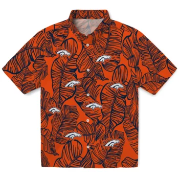 denver broncos leaf outline orange hawaiian shirts best selling