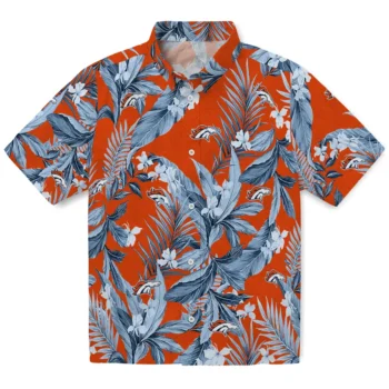 denver broncos palm leaves orange hawaiian shirts best selling