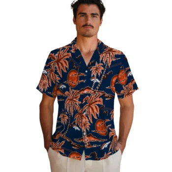 denver broncos palm sunset hawaiian shirts fashion forward