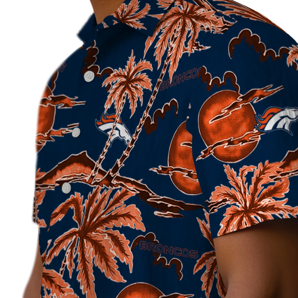 Denver Broncos Hawaiian Shirt - Palm Sunset denver broncos palm sunset hawaiian shirts trendy