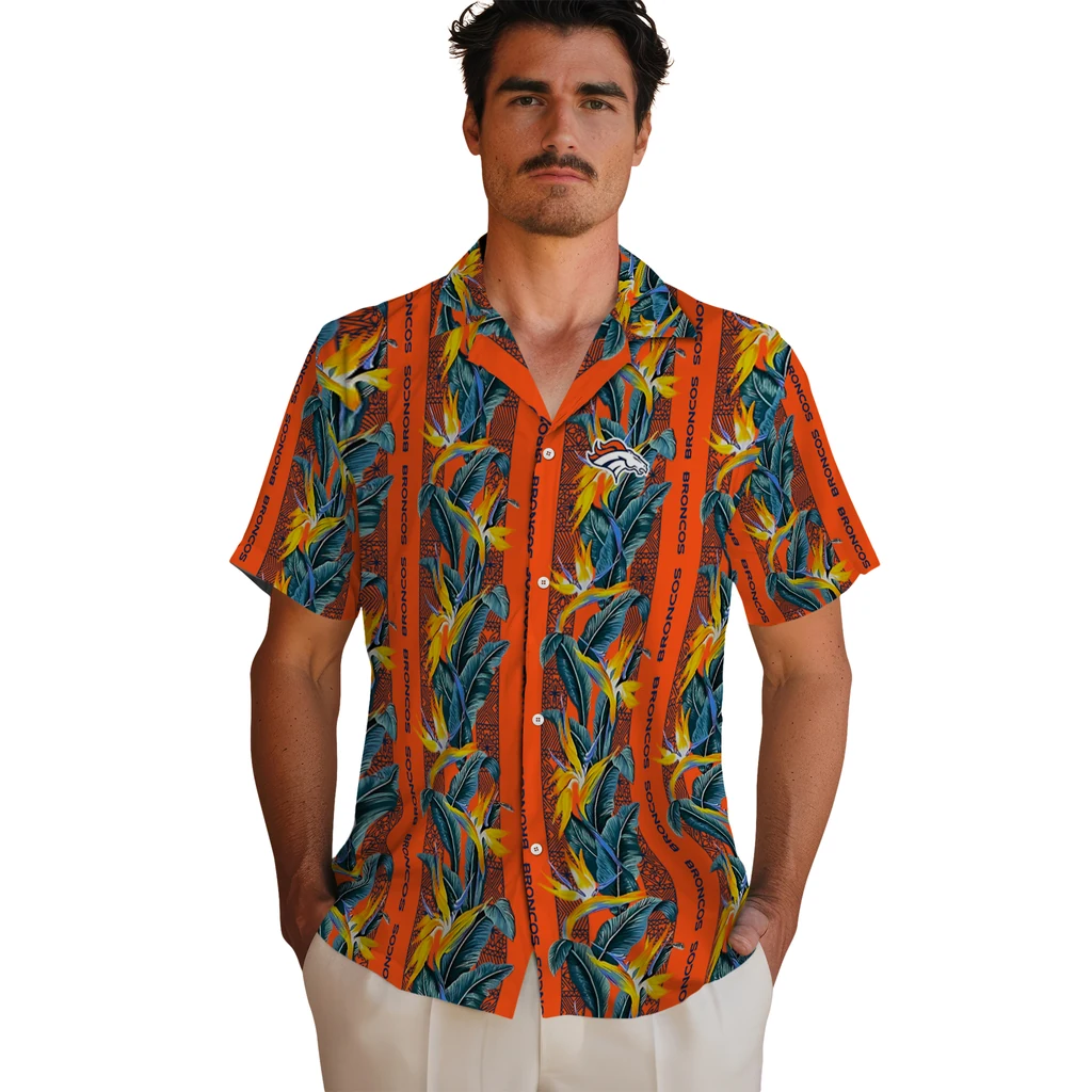 Denver Broncos Hawaiian Shirt - Paradise Vines denver broncos paradise vines orange hawaiian shirts fashion forward