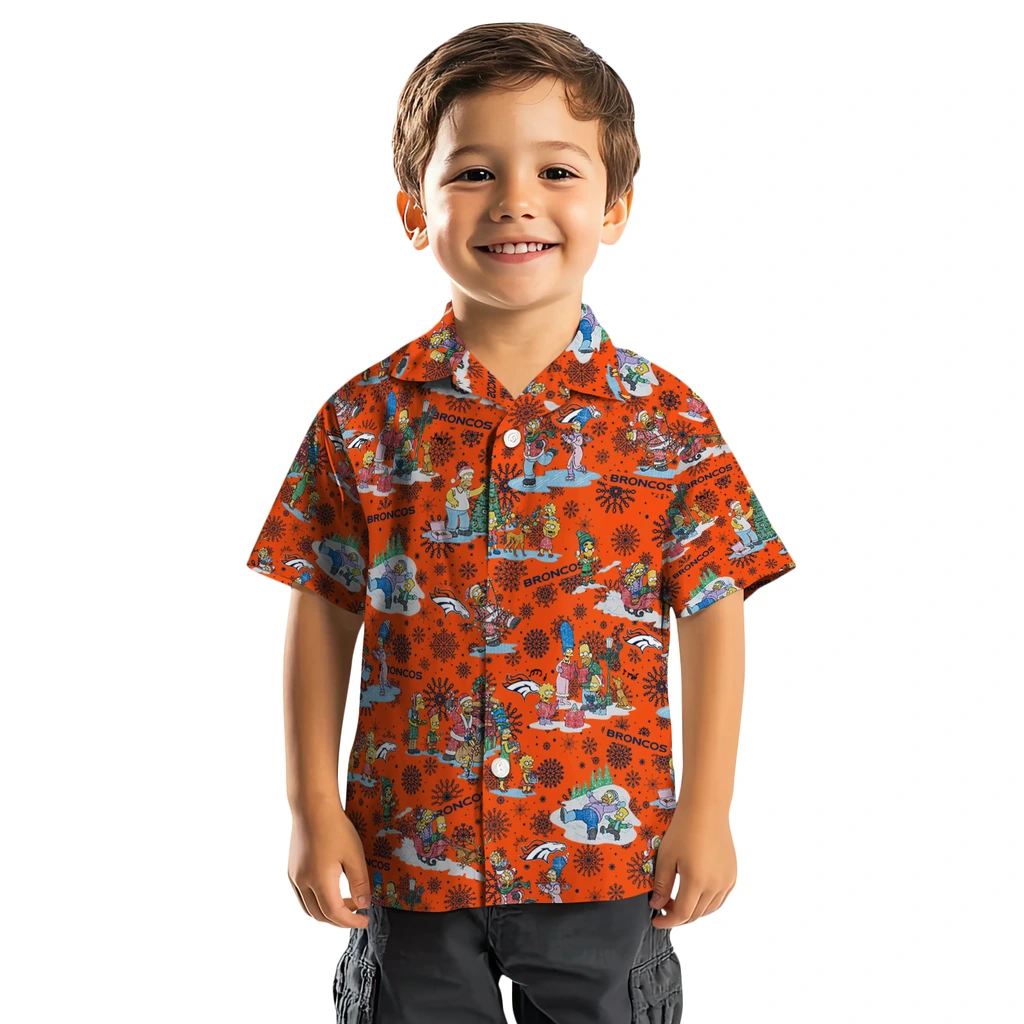 Denver Broncos Hawaiian Shirt - Simpsons Christmas denver broncos simpsons christmas orange hawaiian shirts top rated
