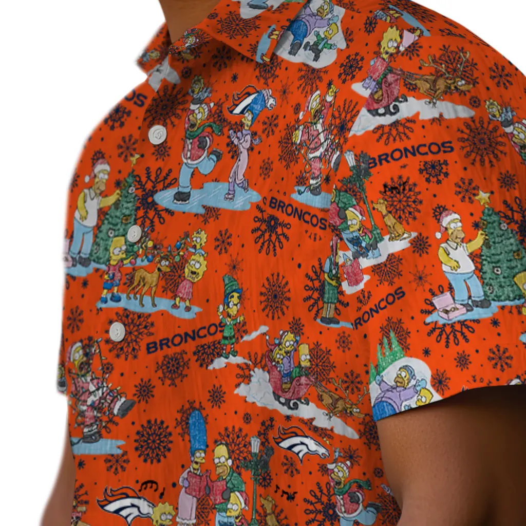 Denver Broncos Hawaiian Shirt - Simpsons Christmas denver broncos simpsons christmas orange hawaiian shirts trendy