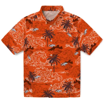 denver broncos wave palm orange hawaiian shirts best selling