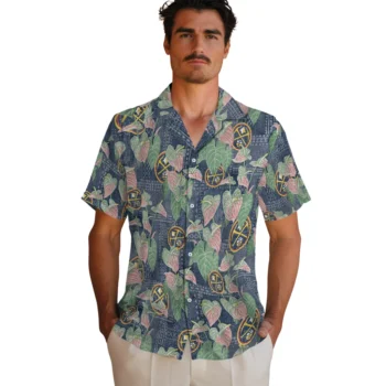 denver nuggets anthurium overlay blue hawaiian shirts fashion forward