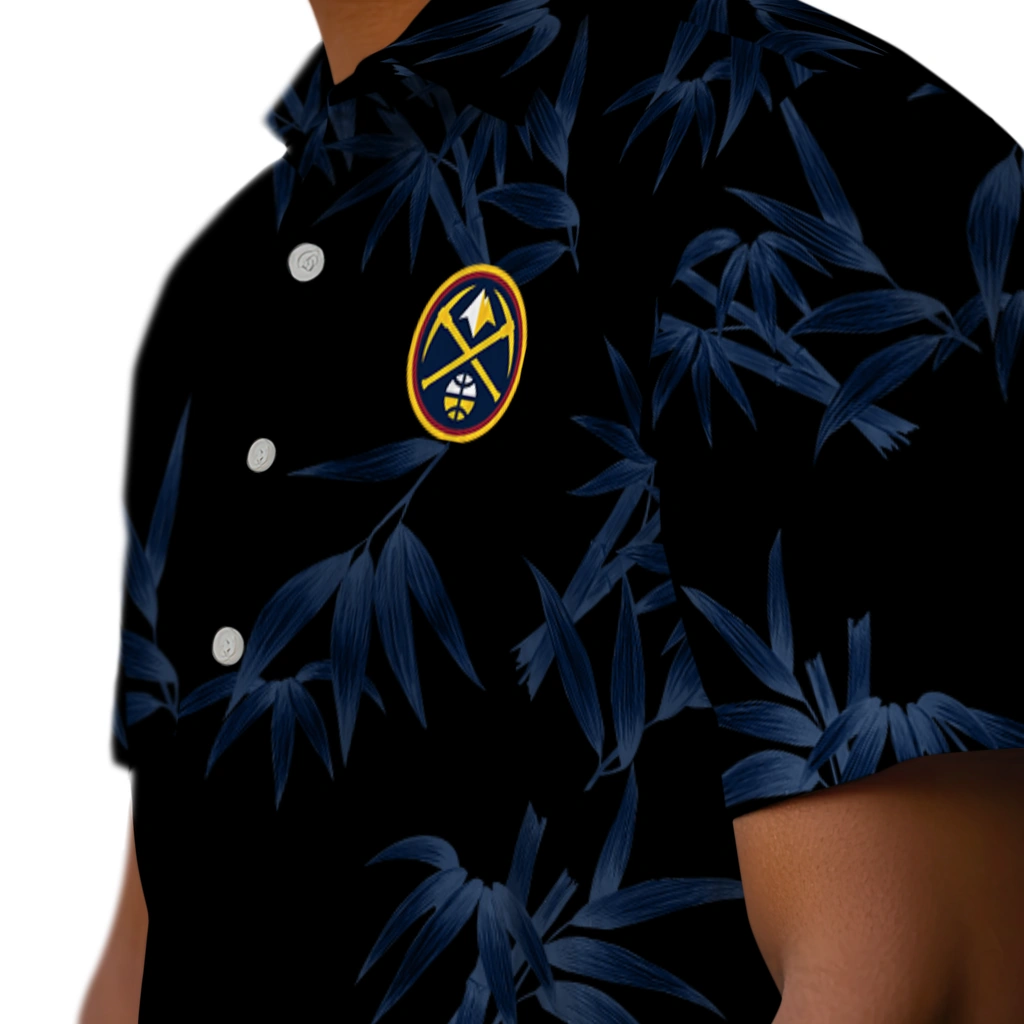 Denver Nuggets Hawaiian Shirt - Bamboo Branches denver nuggets bamboo branches blue black hawaiian shirts trendy