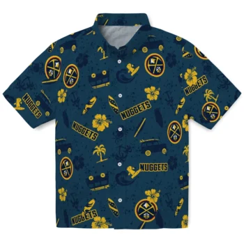 denver nuggets beach vibe navy hawaiian shirts best selling