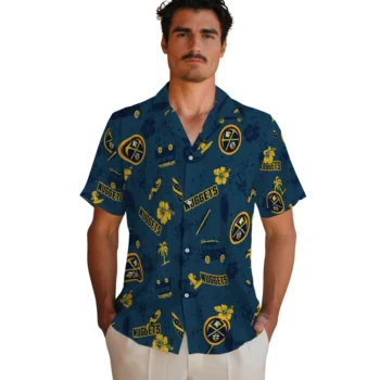 denver nuggets beach vibe navy hawaiian shirts fashion forward