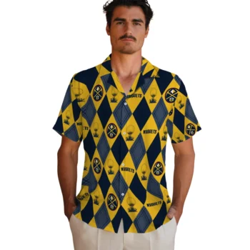 denver nuggets balloon plaid blue hawaiian shirts fashion forward