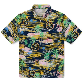 denver nuggets flamingo retreat blue hawaiian shirts best selling
