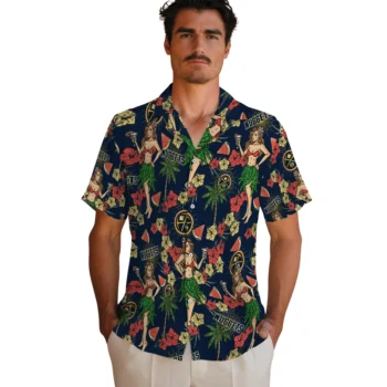 denver nuggets hawaiian girls design blue hawaiian shirts fashion forward