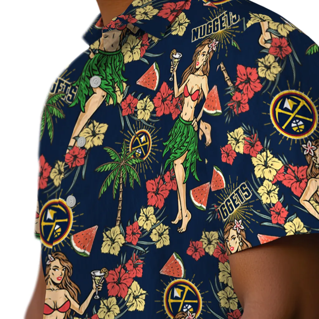 Denver Nuggets Hawaiian Shirt - Hawaiian Girls Design denver nuggets hawaiian girls design blue hawaiian shirts trendy