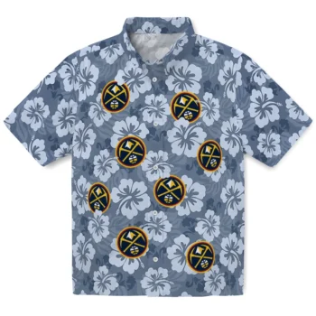 denver nuggets hibiscus cluster blue hawaiian shirts best selling