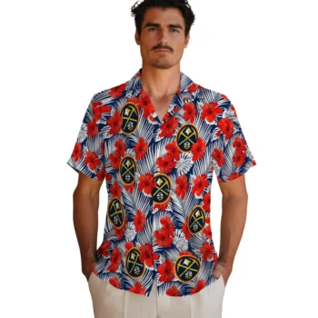 denver nuggets hibiscus fiesta red royal blue hawaiian shirts fashion forward