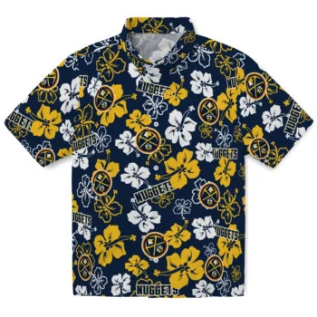 denver nuggets hibiscus bloom blue hawaiian shirts best selling