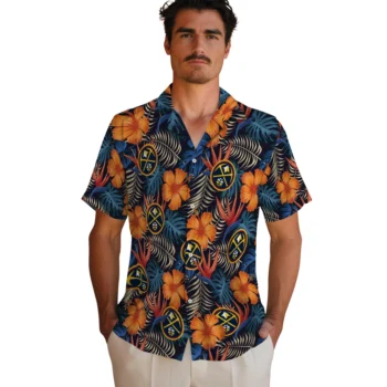 denver nuggets hibiscus foliage hawaiian shirts fashion forward