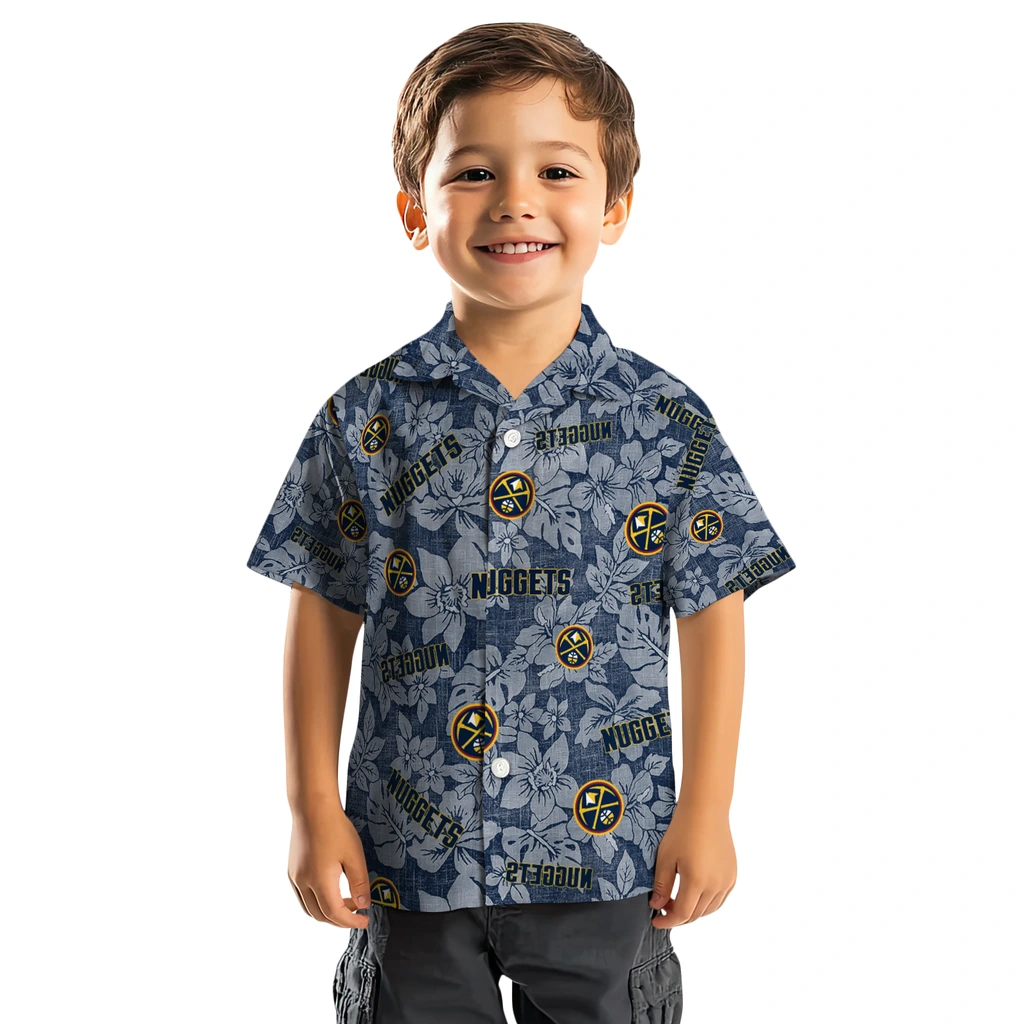 Denver Nuggets Hawaiian Shirt - Hibiscus Oasis denver nuggets hibiscus oasis blue hawaiian shirts top rated