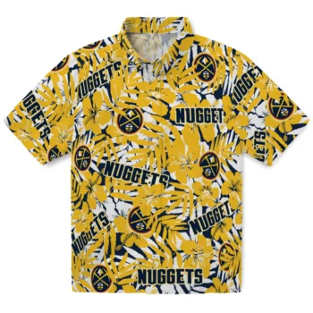 denver nuggets hibiscus overlay hawaiian shirts best selling