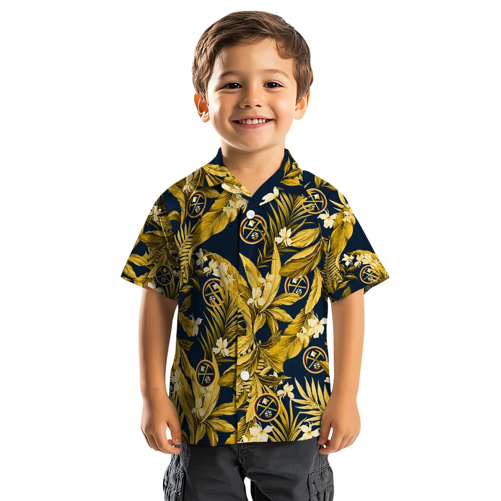 Denver Nuggets Hawaiian Shirt - Palm Leaves denver nuggets palm leaves blue hawaiian shirts top rated