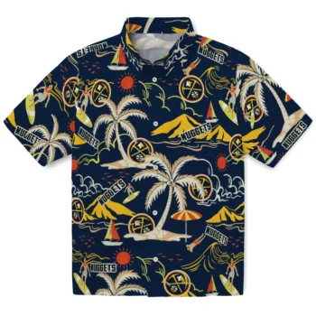 denver nuggets palm tree island blue hawaiian shirts best selling
