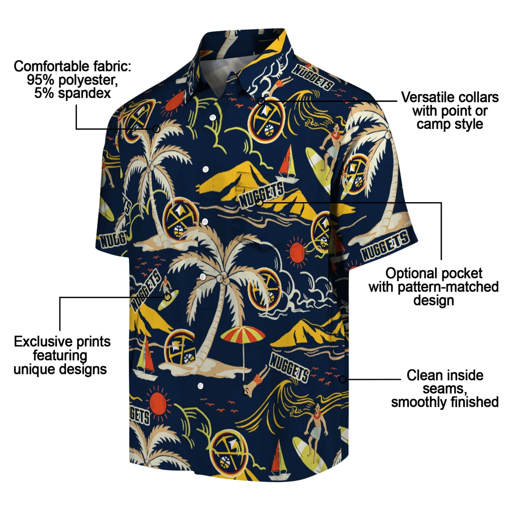 Denver Nuggets Hawaiian Shirt - Palm Tree Island denver nuggets palm tree island blue hawaiian shirts new arrival