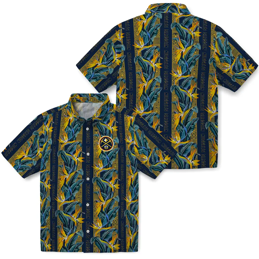 Denver Nuggets Hawaiian Shirt - Paradise Vines denver nuggets paradise vines blue hawaiian shirts high quality