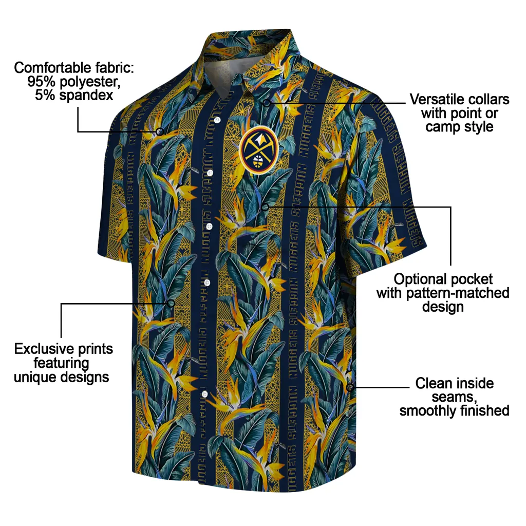 Denver Nuggets Hawaiian Shirt - Paradise Vines denver nuggets paradise vines blue hawaiian shirts new arrival
