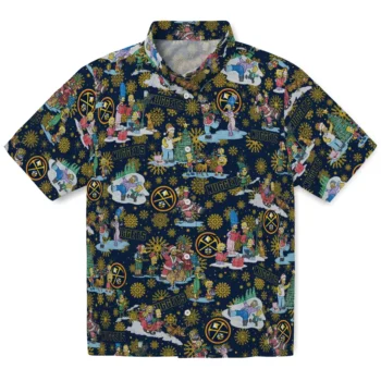 denver nuggets simpsons christmas blue hawaiian shirts best selling