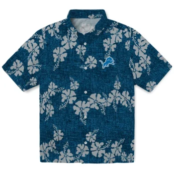 detroit lions hibiscus petals blue hawaiian shirts best selling