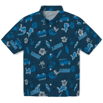 detroit lions beach vibe navy hawaiian shirts best selling