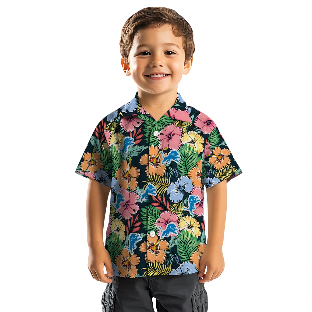 Detroit Lions Hawaiian Shirt - Brilliant Hibiscus Garden detroit lions brilliant hibiscus garden hawaiian shirts top rated