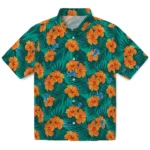 Detroit Lions Hawaiian Shirt – Hibiscus and Palm Leaves