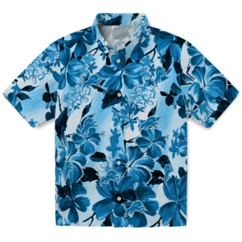 detroit lions hibiscus arrangement blue hawaiian shirts best selling
