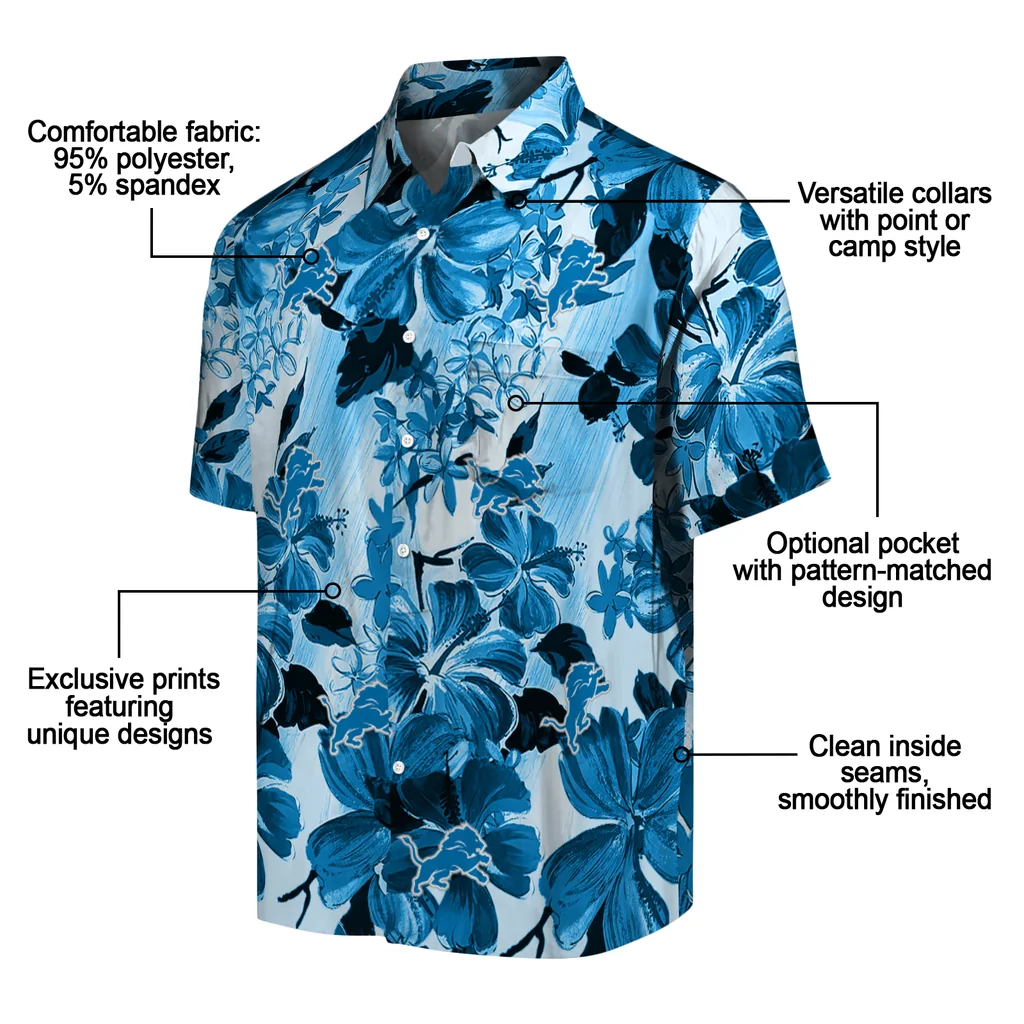 Detroit Lions Hawaiian Shirt - Hibiscus Arrangement detroit lions hibiscus arrangement blue hawaiian shirts new arrival