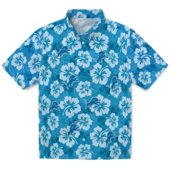 detroit lions hibiscus cluster blue hawaiian shirts best selling