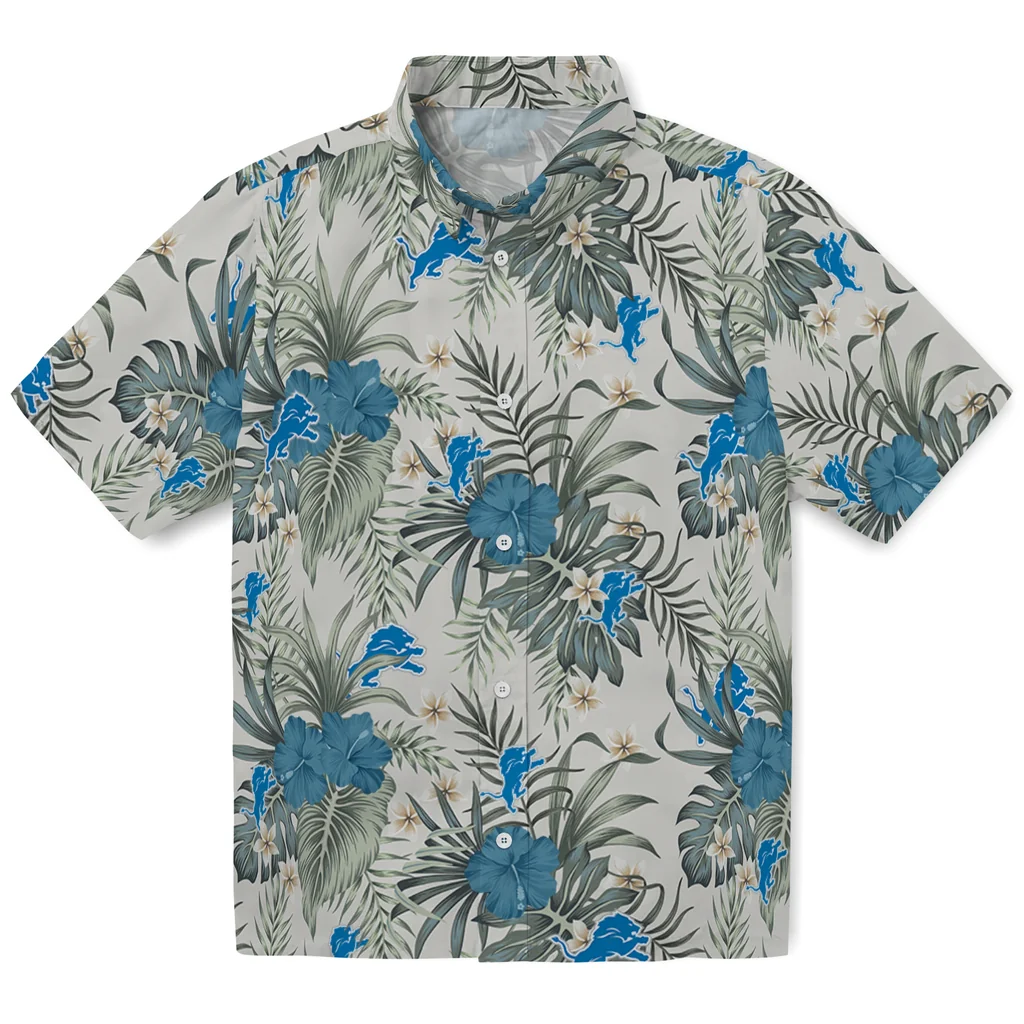 Detroit Lions Hawaiian Shirt - Hibiscus Designs detroit lions hibiscus designs beige hawaiian shirts best selling