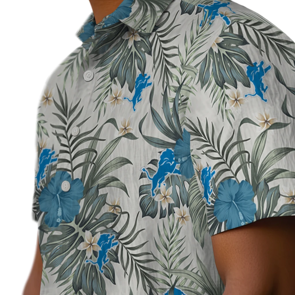 Detroit Lions Hawaiian Shirt - Hibiscus Designs detroit lions hibiscus designs beige hawaiian shirts trendy