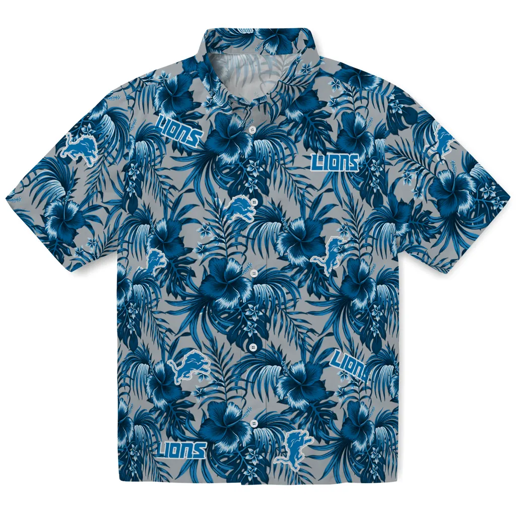 Detroit Lions Hawaiian Shirt - Hibiscus Exotic detroit lions hibiscus exotic blue hawaiian shirts best selling