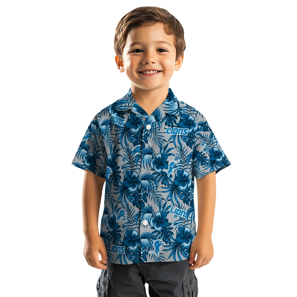 Detroit Lions Hawaiian Shirt - Hibiscus Exotic detroit lions hibiscus exotic blue hawaiian shirts top rated