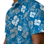 Detroit Lions Hawaiian Shirt – Hibiscus Flower Design
