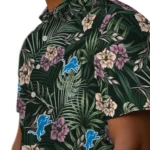 Detroit Lions Hawaiian Shirt – Hibiscus Leaves Pattern