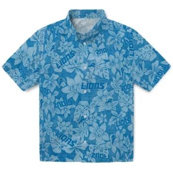 detroit lions hibiscus oasis blue hawaiian shirts best selling