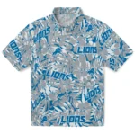 Detroit Lions Hawaiian Shirt – Hibiscus Overlay
