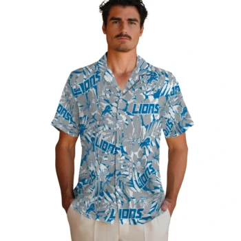 detroit lions hibiscus overlay hawaiian shirts fashion forward
