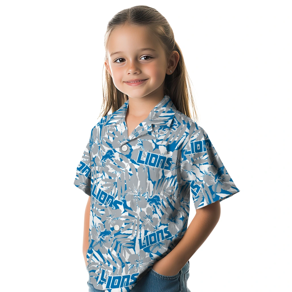 Detroit Lions Hawaiian Shirt - Hibiscus Overlay detroit lions hibiscus overlay hawaiian shirts premium grade