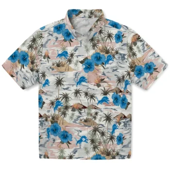 detroit lions hibiscus seaside white hawaiian shirts best selling