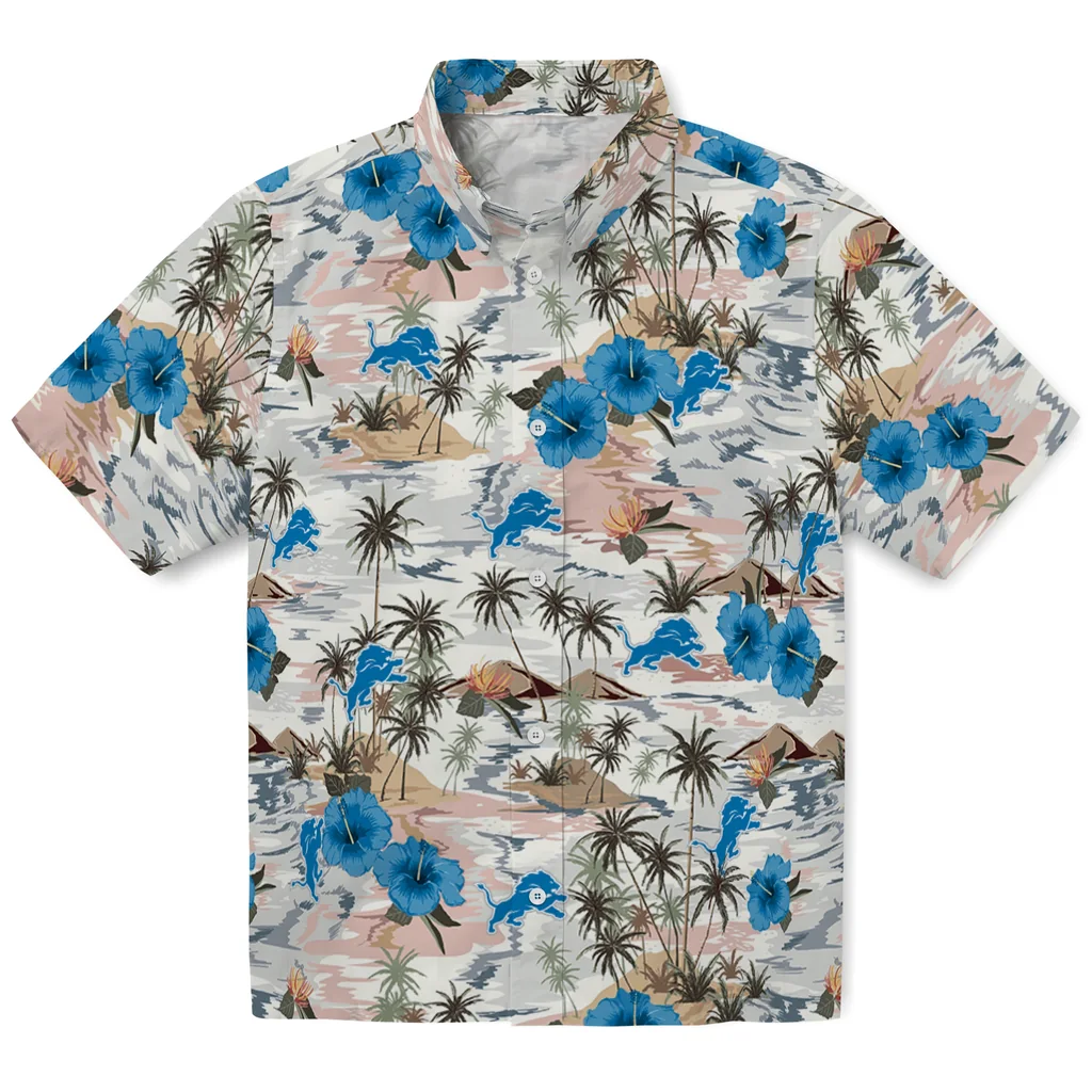 Detroit Lions Hawaiian Shirt - Hibiscus Seaside detroit lions hibiscus seaside white hawaiian shirts best selling