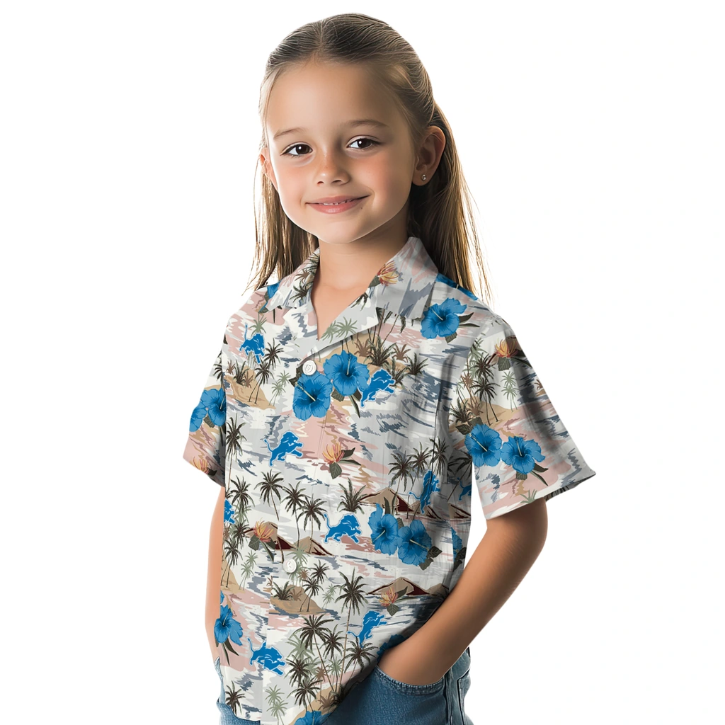 Detroit Lions Hawaiian Shirt - Hibiscus Seaside detroit lions hibiscus seaside white hawaiian shirts premium grade