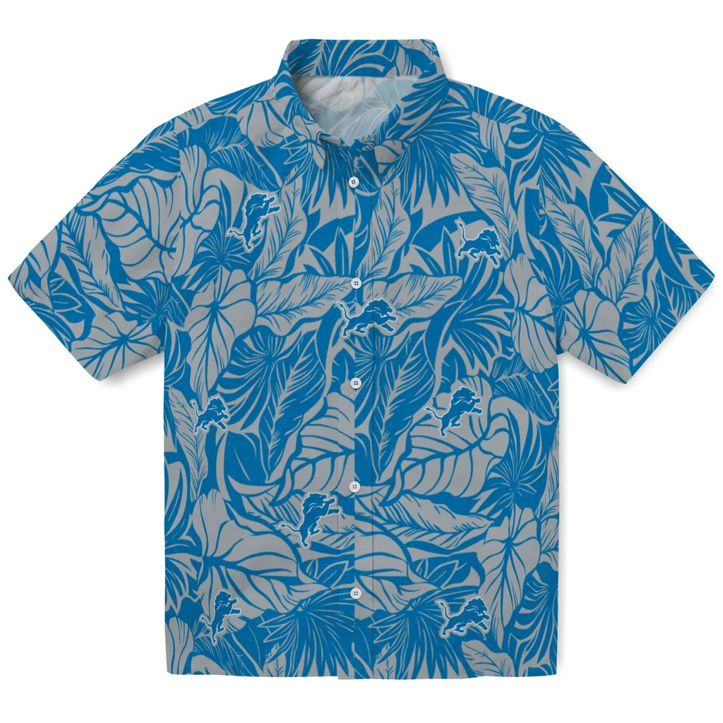 Detroit Lions Hawaiian Shirt - Monstera Layer detroit lions monstera layer blue hawaiian shirts best selling