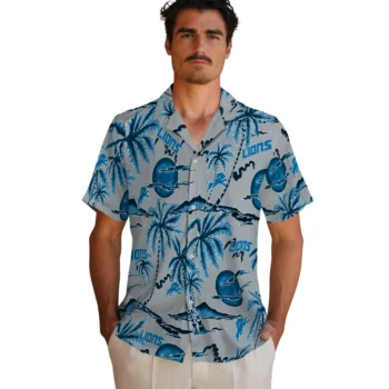 detroit lions palm sunset hawaiian shirts fashion forward